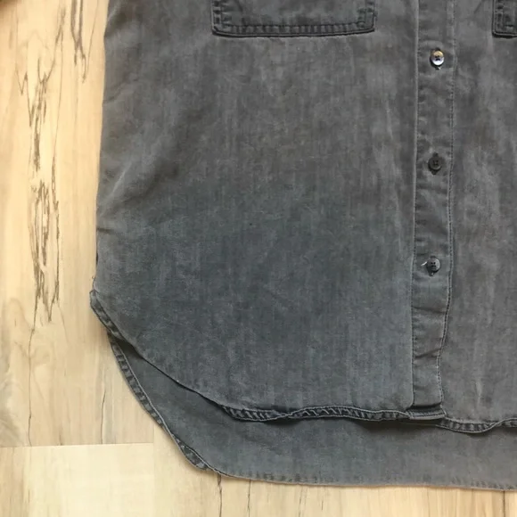 Babaton The Group Washed Gray Relaxed Fit Button-Down Utility Shirt Lyocell - Picture 5 of 9